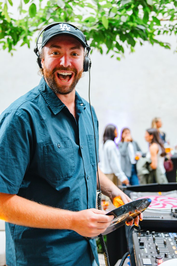 DJ behind the decks