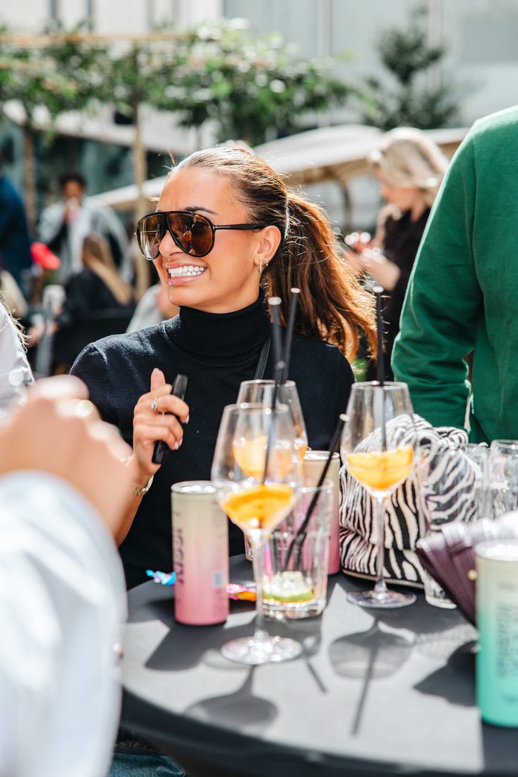 Guest smiling on the terrace